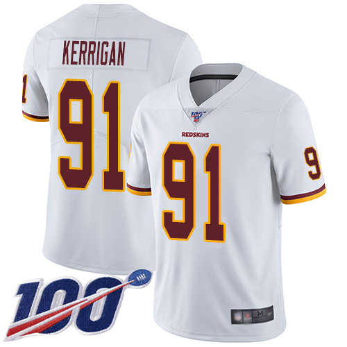 Washington Redskins Limited White Youth Ryan Kerrigan Road Jersey NFL Football #91 100th Season Vapor